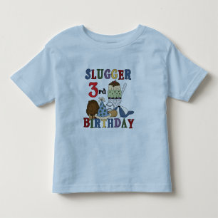 Tshirts för födelsedag för baseballslugger 3rd