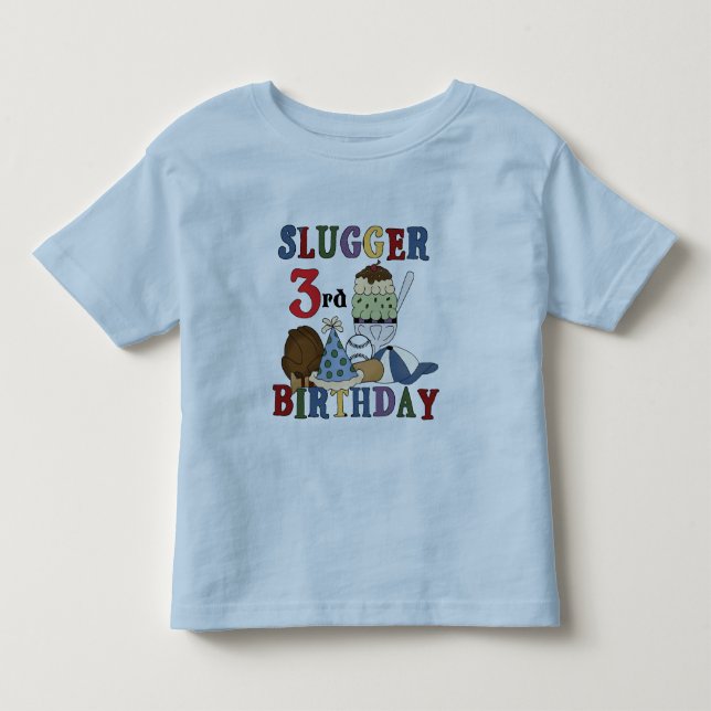 Tshirts för födelsedag för baseballslugger 3rd (Framsida)