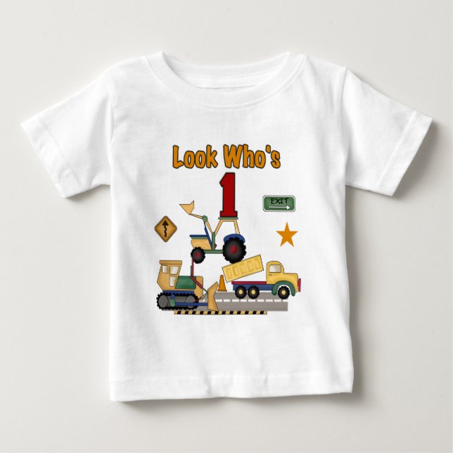 Tshirts för födelsedag för konstruktionsfordon 1st (Framsida)
