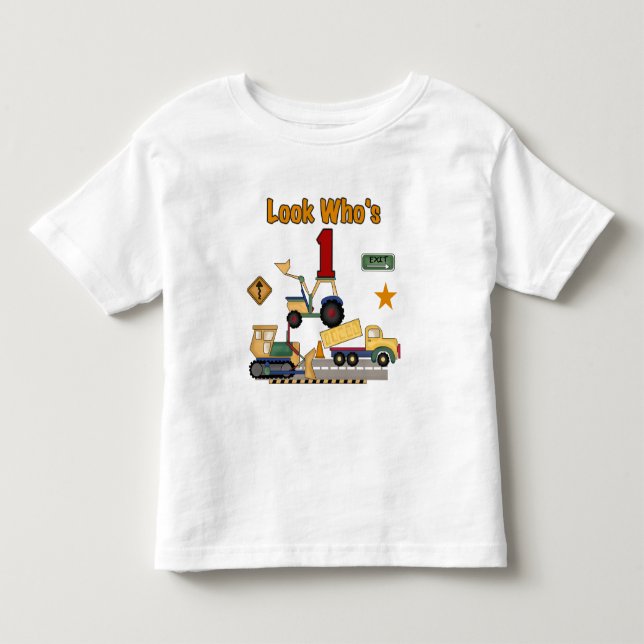 Tshirts för födelsedag för konstruktionsfordon 1st (Framsida)