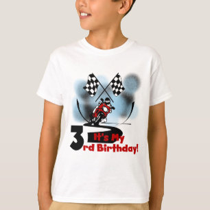 Tshirts för födelsedag för motorcykeltävla 3rd