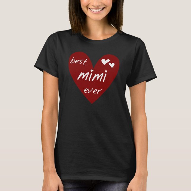 Tshirts Mimi och gåvor för röd hjärta bäst (Framsida)