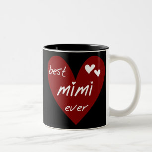 Tshirts Mimi och gåvor för röd hjärta bäst Två-Tonad Mugg