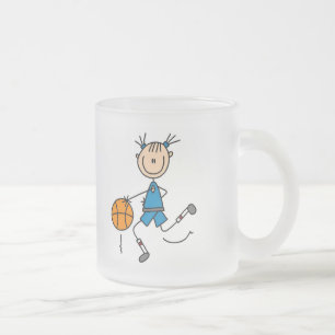 Tshirts och gåvor för blåttflickabasket frostad glasmugg