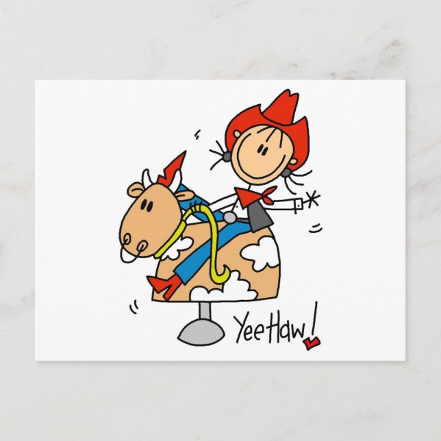 Tshirts och gåvor för CowgirlYee Haw Vykort (Framsida)