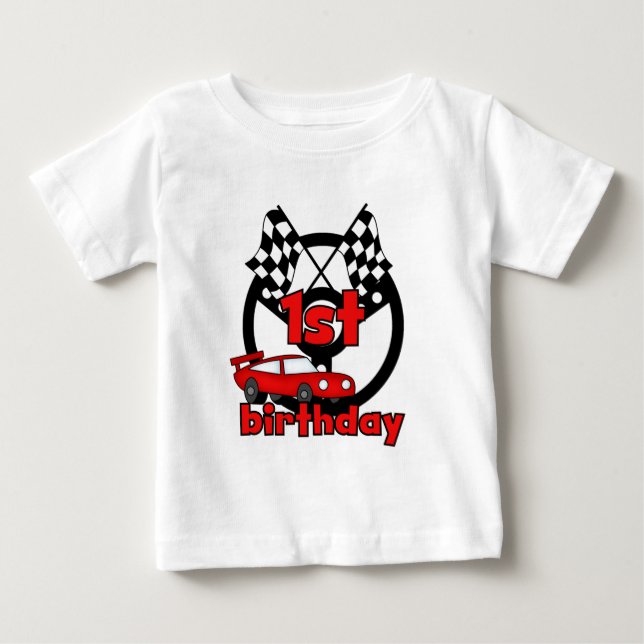 Tshirts och gåvor för födelsedag för biltävla 1st (Framsida)