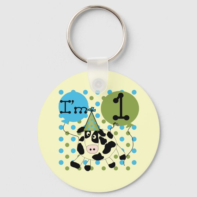 Tshirts och gåvor för födelsedag för blåttko 1st nyckelring (Framsida)