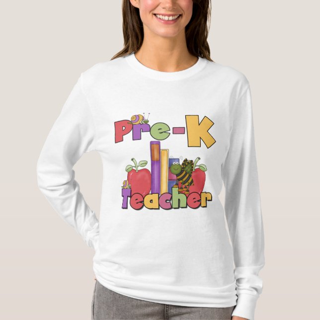 Tshirts och gåvor för kryp- och äpplePre-K lärare (Framsida)
