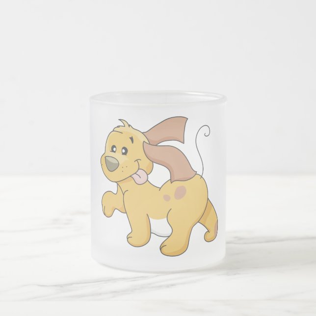 Tshirts och gåvor för lyckligbrunthund frostad glasmugg (Center)