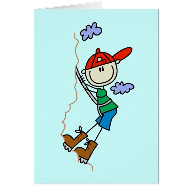 Tshirts och gåvor för stick figurbergklättring hälsningskort (Framsidan)