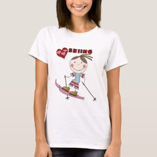 Tshirts och gåvor för stick figurflickaSkier