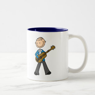 Tshirts och gåvor för stick figurgitarrspelare Två-Tonad mugg