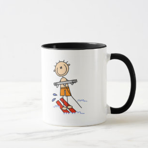 Tshirts och gåvor för stick figurvattenskidåkni mugg