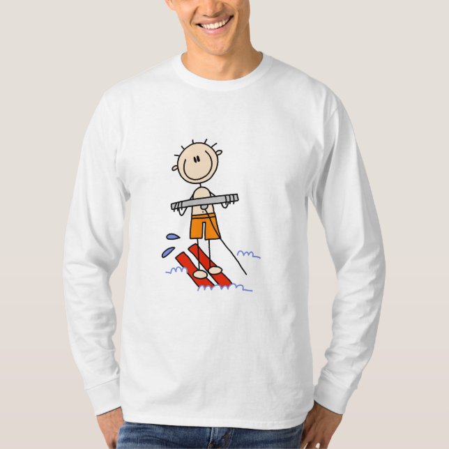 Tshirts och gåvor för stick figurvattenskidåkning (Framsida)