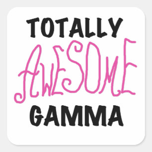 Tshirts och gåvor för totalt enorm Gamma rosa Fyrkantigt Klistermärke
