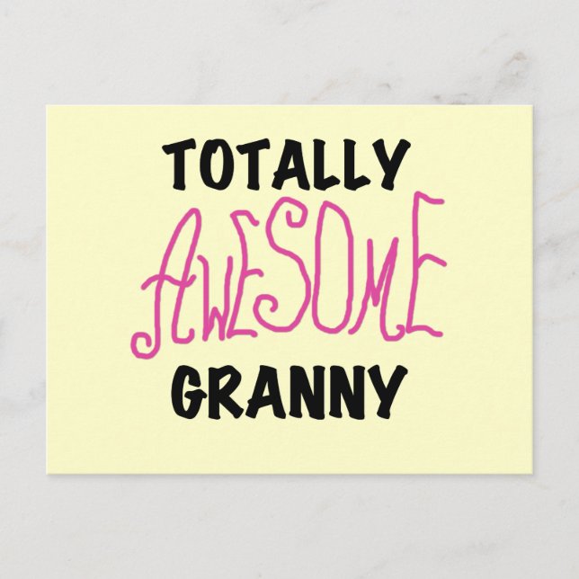 Tshirts och gåvor för totalt enorm Granny rosa Vykort (Framsida)