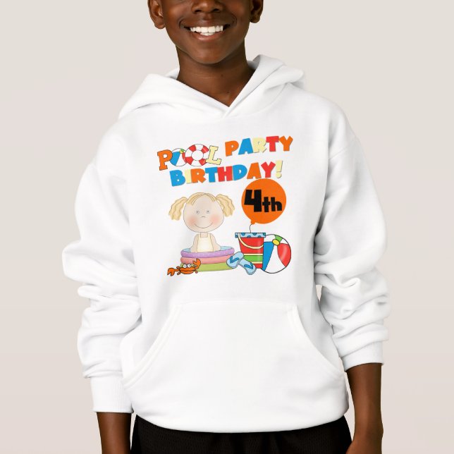 Tshirts och gåvor från bassäng Party 4e födelsedag (Framsida)