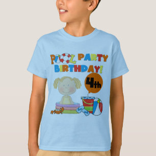 Tshirts och gåvor från bassäng Party 4e födelsedag