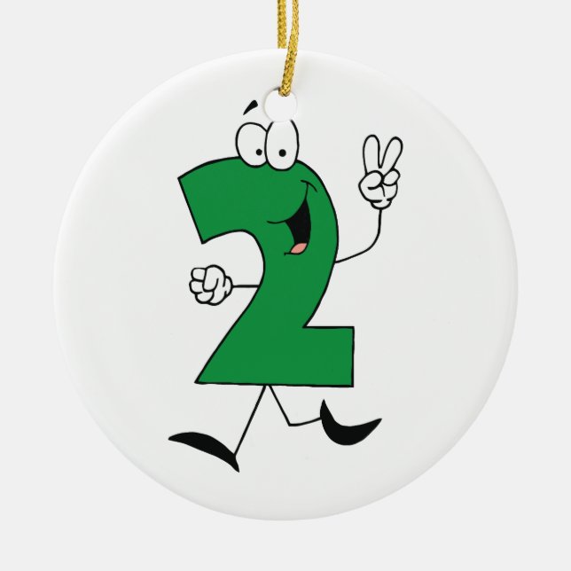 Tshirts och presenter för andra födelsedag julgransprydnad keramik (Framsidan)