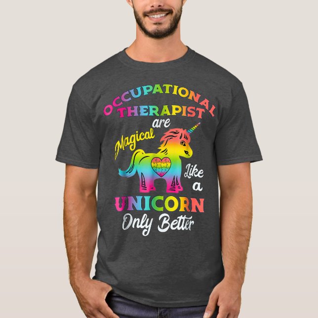 Tshirts Unicorn OT-gåvor för yrkesmässig behandlin (Framsida)