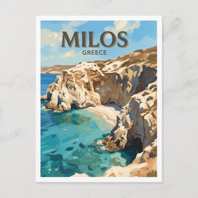 Tsigrado-stranden Milos Grekland Vykort (Framsida)