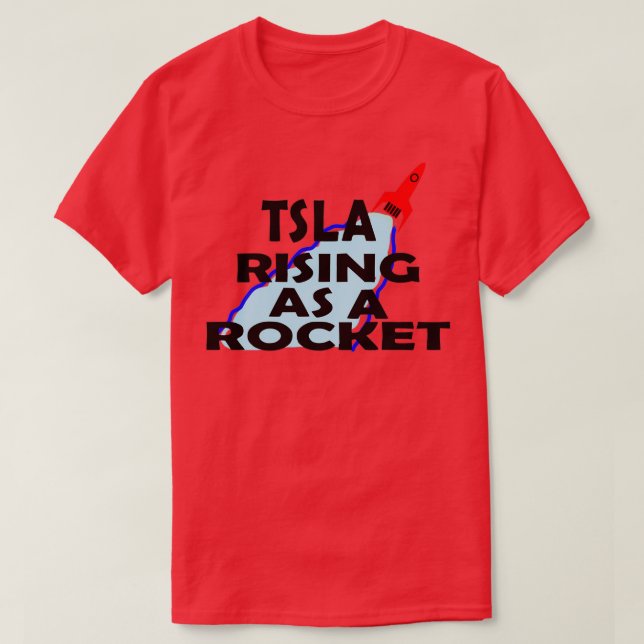 Tsla stigning som raket 1 t shirt (Design framsida)