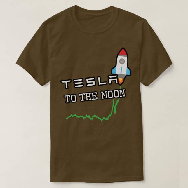 TSLA till Måne White T Shirt (Design framsida)