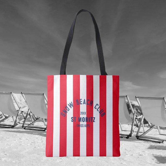 TSnow Beach Klubb Red Cabana Rand Winter Tygkasse (Skapare uppladdad)