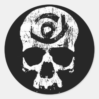 TSOI SKULL Sticker Runt Klistermärke