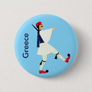 Tsolias (Evzone) med fustanella Greece souvenir Knapp