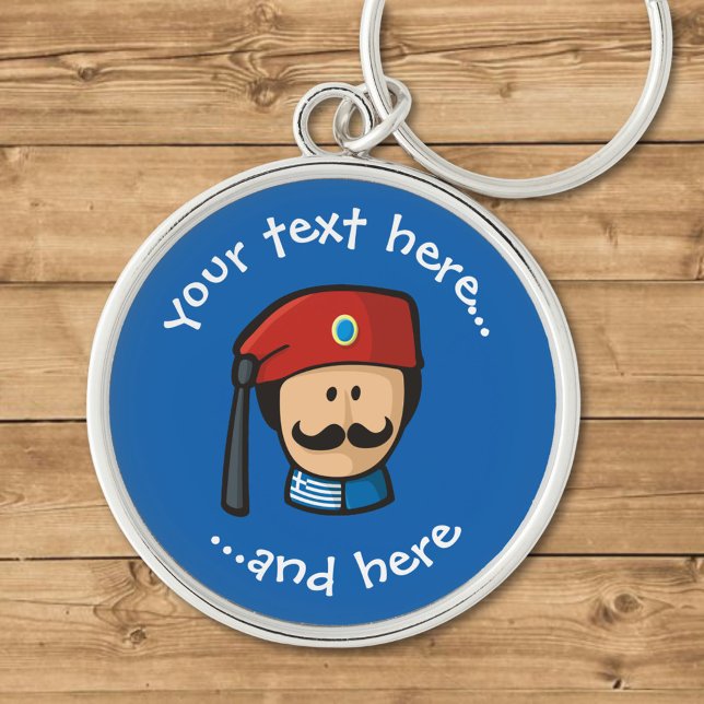 Tsolias Head Rund Silverfärgad Nyckelring (Skapare uppladdad)