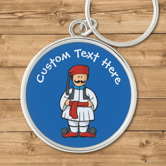 Tsolias-Tecknad Rund Silverfärgad Nyckelring (Skapare uppladdad)