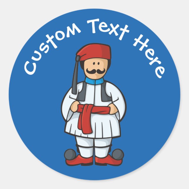 Tsolias-Tecknad Runt Klistermärke (Framsida)