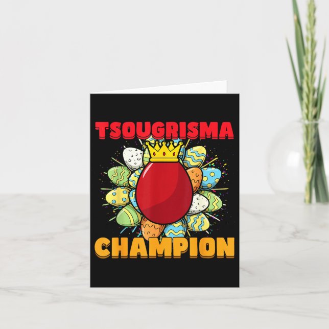 Tsougrisma Chamon Röda Ägg Klickande Spel Grekiska Kort (Framsida)