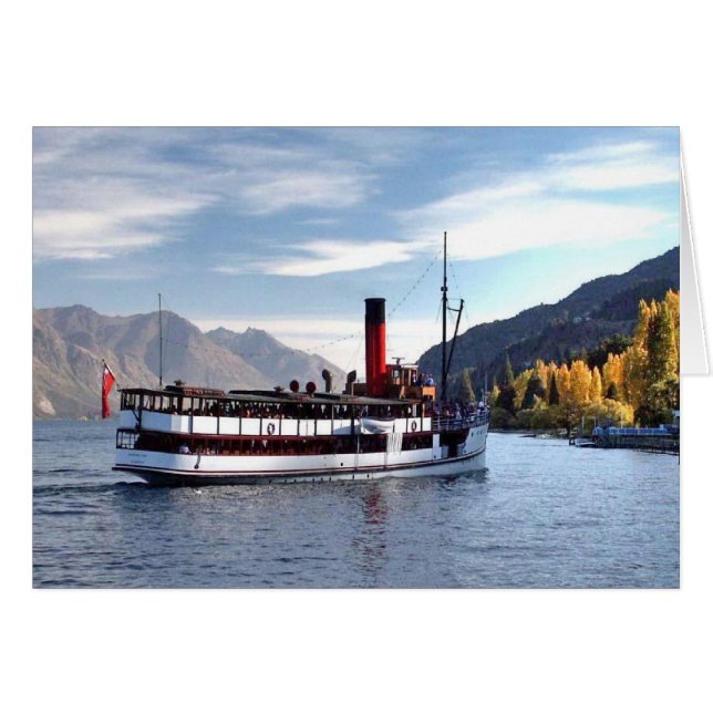 TSS Earnslaw steamship 1912 Hälsningskort (Framsidan Horizontal)