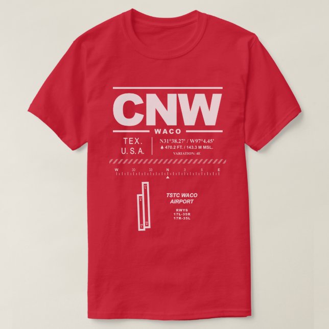 TSTC Waco Airport CNW T-Shirt (Design framsida)