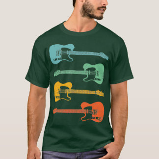 TStyle Electric Guitar Coola Retro Färg T Shirt