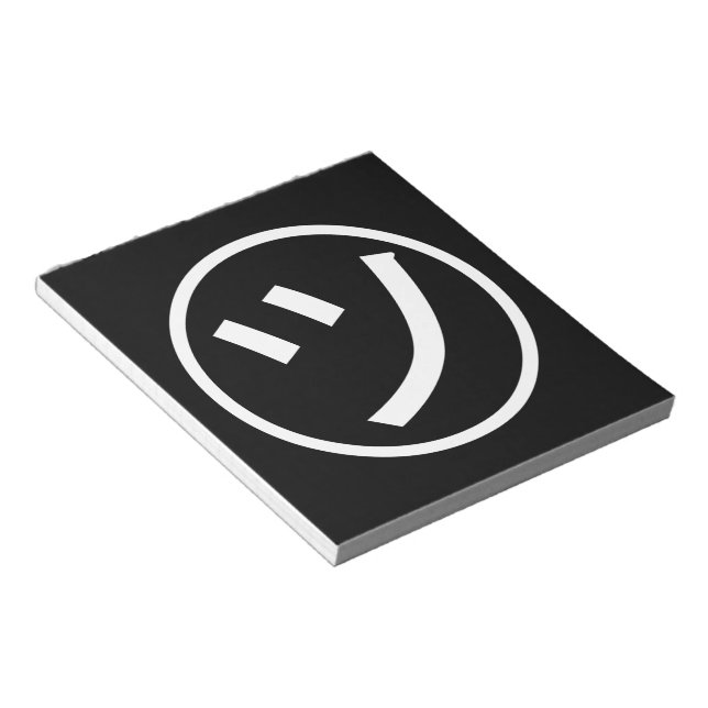 ㋡ Tsu Kana Katakana Smiling Emoji / Emoticon Anteckningsblock (Vinklad)