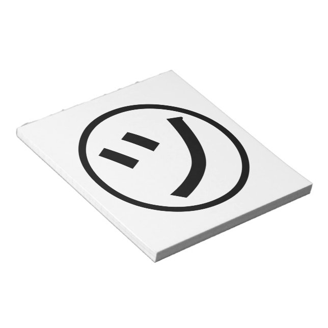 ㋡ Tsu Kana Katakana Smiling Emoji / Emoticon Anteckningsblock (Vinklad)