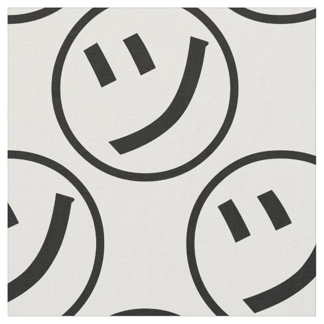 ㋡ Tsu Kana Katakana Smiling Emoji / Emoticon Tyg (Närbild)