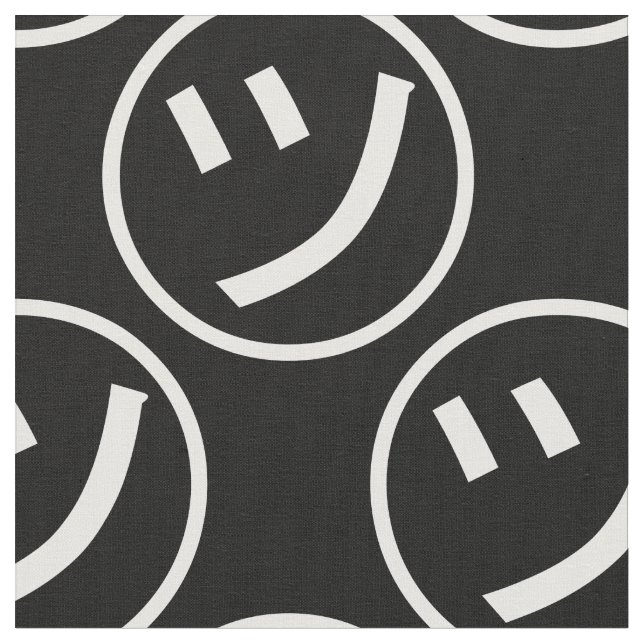 ㋡ Tsu Kana Katakana Smiling Emoji / Emoticon Tyg (Närbild)