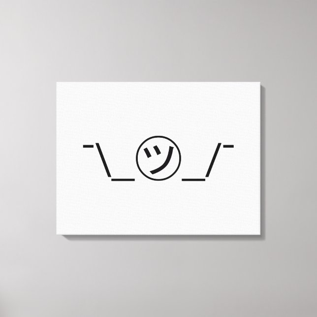 Tsu Kana Shrug Emoticon ¯\_ ㋡_/ japanska Kaomoji Canvastryck (Framsida)