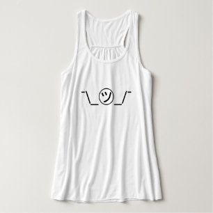 Tsu Kana Shrug Emoticon ¯\_ ㋡_/ japanska Kaomoji Linne Med Racerback