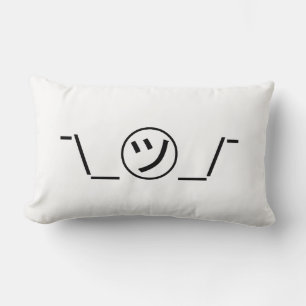 Tsu Kana Shrug Emoticon ¯\_ ㋡_/ japanska Kaomoji Lumbarkudde