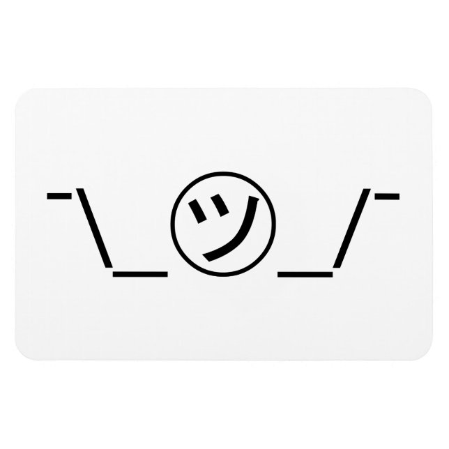 Tsu Kana Shrug Emoticon ¯\_ ㋡_/ japanska Kaomoji Magnet (Horisontell)