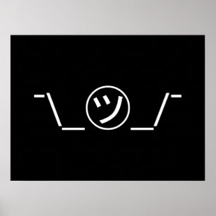 Tsu Kana Shrug Emoticon ¯\_ ㋡_/ japanska Kaomoji Poster