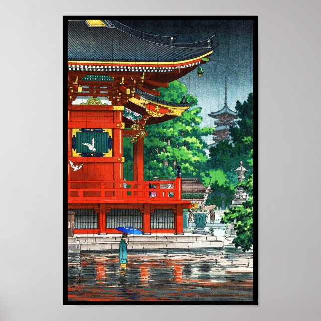 Tsuchiya Koitsu Asakusa Kannondo Temple shin hanga Poster (Framsidan)