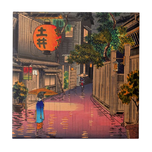 Tsuchiya Koitsu - kvällssammanträde i Ushigome Kakelplatta (Framsidan)