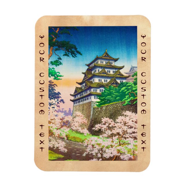 Tsuchiya Koitsu Nagoya Castle shin hanga scenery Magnet (Vertikal)