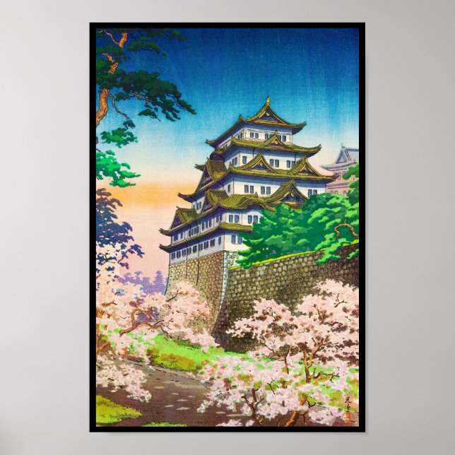 Tsuchiya Koitsu Nagoya Castle shin hanga scenery Poster (Framsidan)